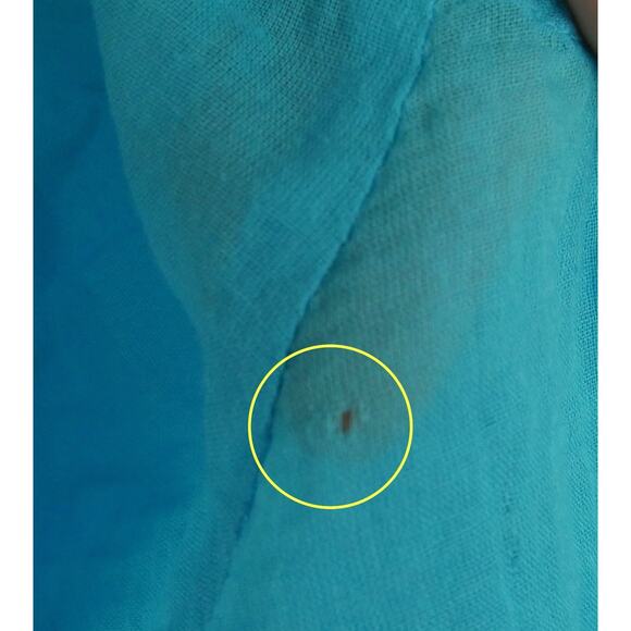 Gretchen Scott Large Top Cotton Gauze Embroidered Popover Sheer Blue Beachy - Picture 3 of 11